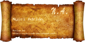 Nyiri Adrián névjegykártya